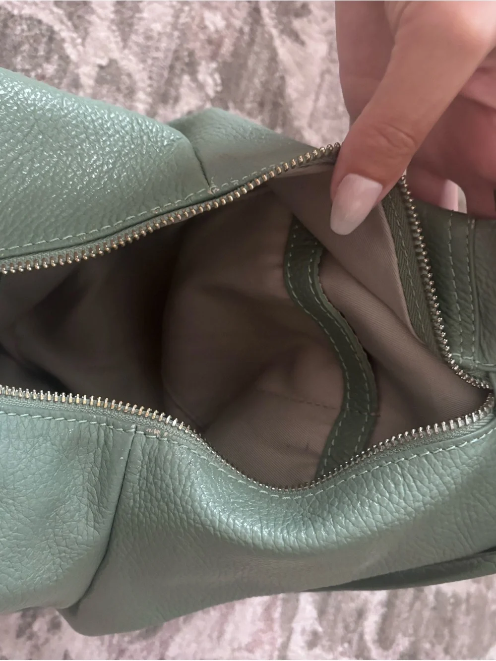 Valentina Italia Mint Green Leather Sling Bag